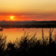 Zonsondergang Onlanden met reiger