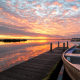 Leekstermeer zonsopkomst met boot