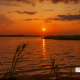 Rode Zonsondergang Onlanden met vogels