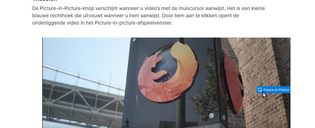 Picture in Picture Firefox