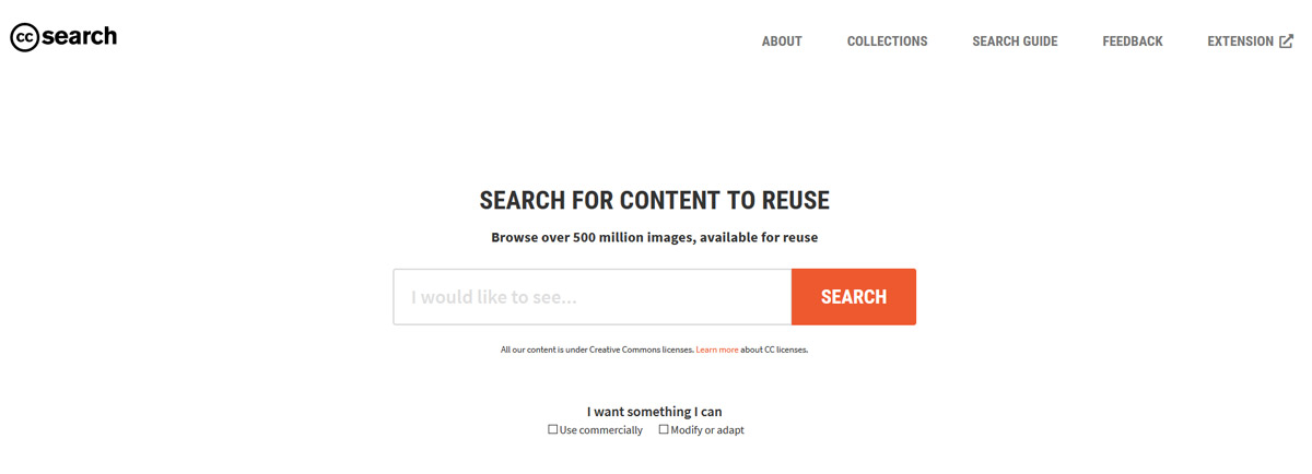 Website Creative Commens Zoekmachine