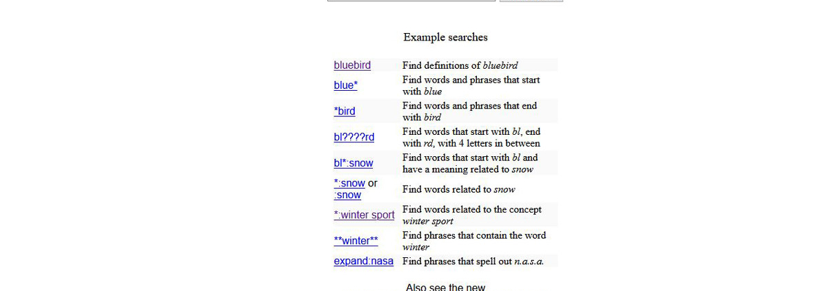 OneLook Engels Woordenboek