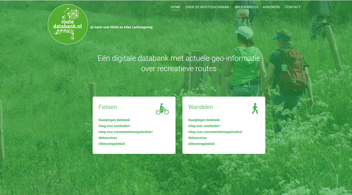 Website fiets- en wandelpaden