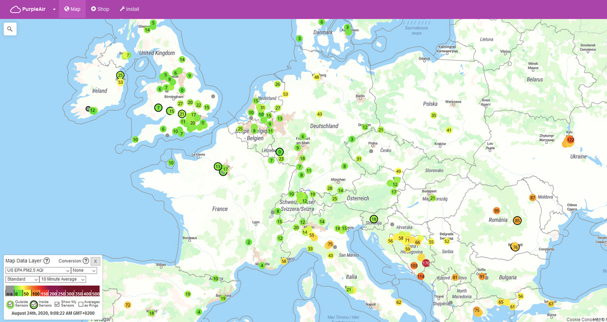 Map luchtkwaliteit