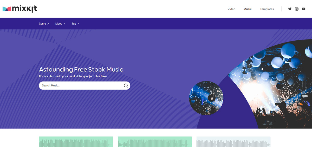 Website gratis Stock Muziek