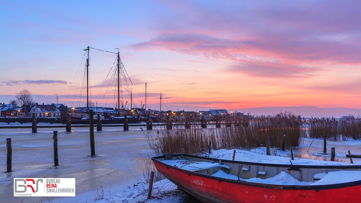 Haven van Zoutkamp met bootjes