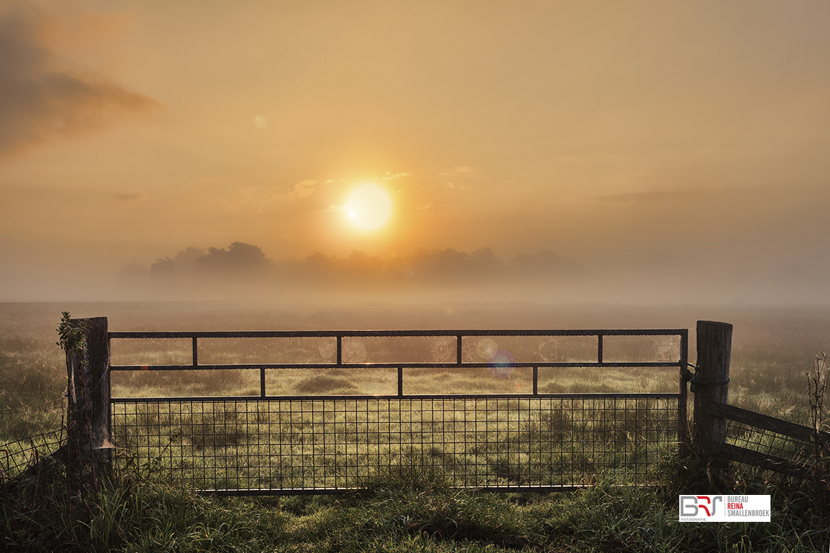 hek zonsopkomst met flare