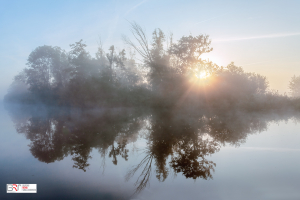 sunrise with mist