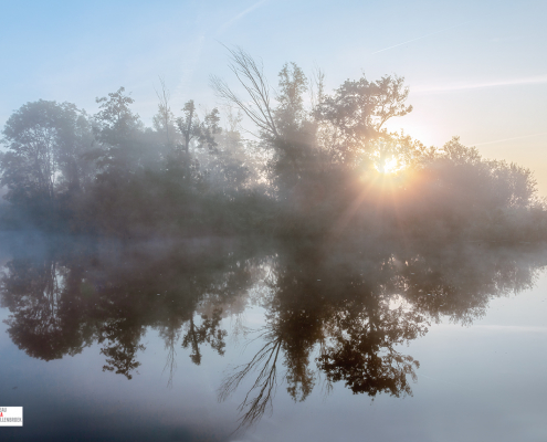 sunrise with mist