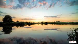 Schipsloot Roderwolde na zonsondergang