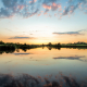 Schipsloot Roderwolde na zonsondergang