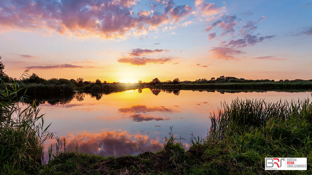 Zonsondergang Schipsloot met voorgrond