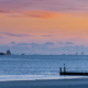 Zonsondergang vanaf Boulevard Vlissingen met zicht op Knokke