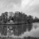 panorama stadsgezicht Zwolle in zwart-wit