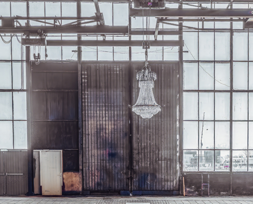 Kroonluchter in fabriek