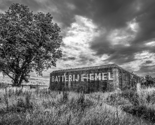 Bunker Batterij Fiemel met tekst Termunten in zw