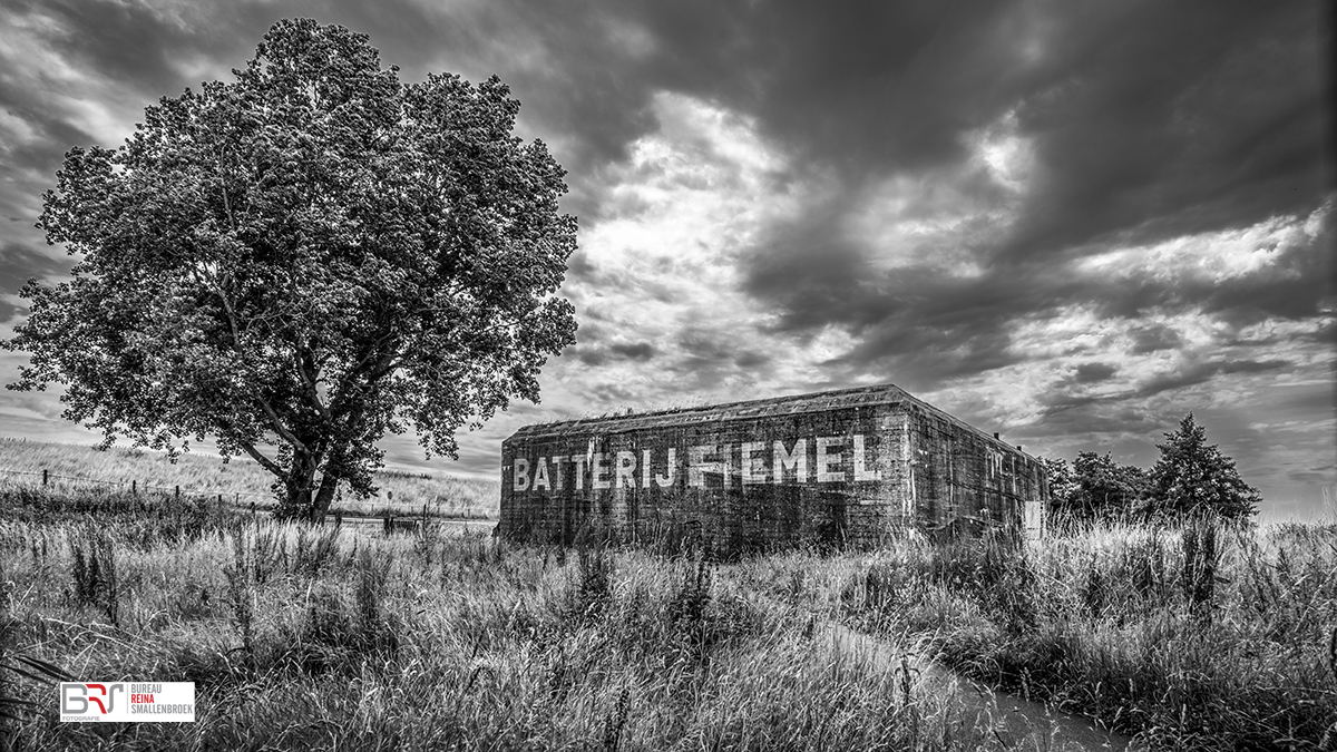 Bunker Batterij Fiemel met tekst Termunten in zw