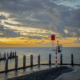 Zonsopkomst bij de laterale bekens Vlieland