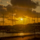 Gouden zonsopkomst in de jachthaven van Vlieland