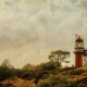 vuurtoren Vlieland warm met wolkenlucht