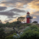 zonsondergang vuurtoren Vlieland met trap