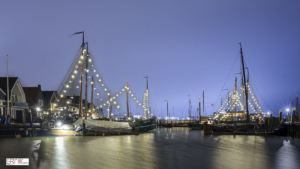 Verlichte schepen Westerhaven Urk