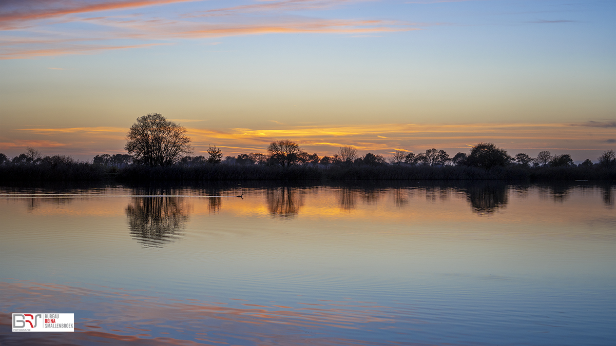 zonsondergang Wildervank met Fuut